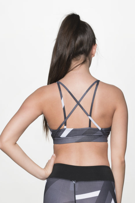 STONE PRINTED SPORTS BRA