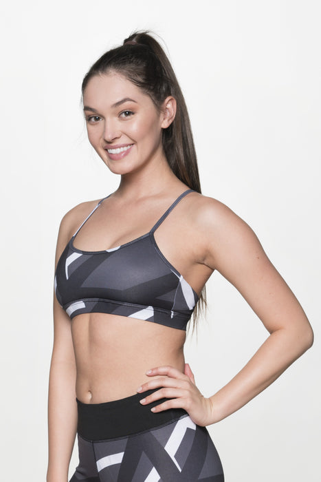 STONE PRINTED SPORTS BRA