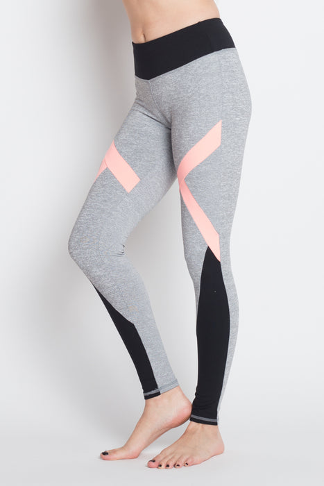 Stylish Contrast Color Panel Yoga Legging