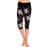 Print  hi-rise Capri with a side crisscross strap cutout