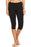 Black hi-rise Capri with a side crisscross strap cutout