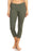 Olive hi-rise legging with a side crisscross strap cutout