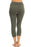 Olive hi-rise legging with a side crisscross strap cutout